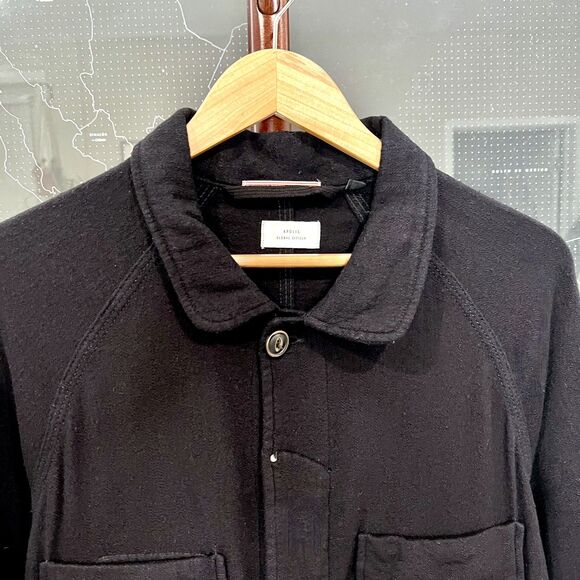 Apolis Global - Indigo Dyed Wool Blend Chore Jacket - Black - Picture 3 of 8